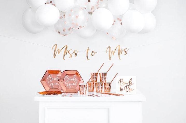 Party box růžovo zlatý (rosegold) - bride to be (budoucí nevěsta) - rozlučka se svobodou