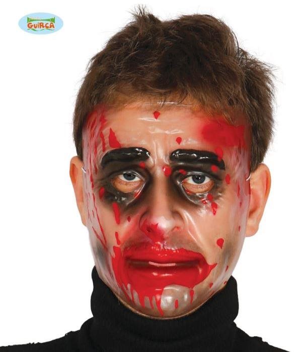 Maska plast průhledná horor - muž - halloween