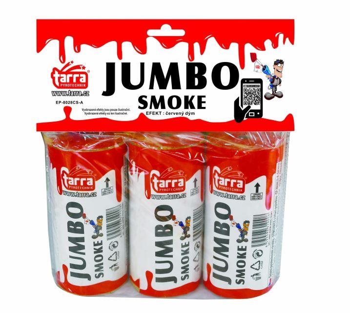 Dýmovnice - jumbo smoke - červená - 3ks - trhací pojistka