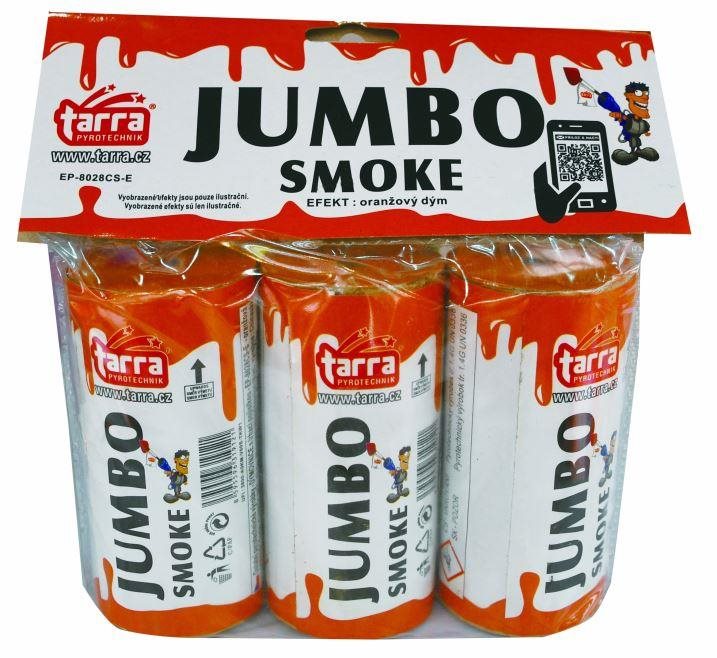 Dýmovnice - jumbo smoke - oranžová - 3ks - trhací pojistka