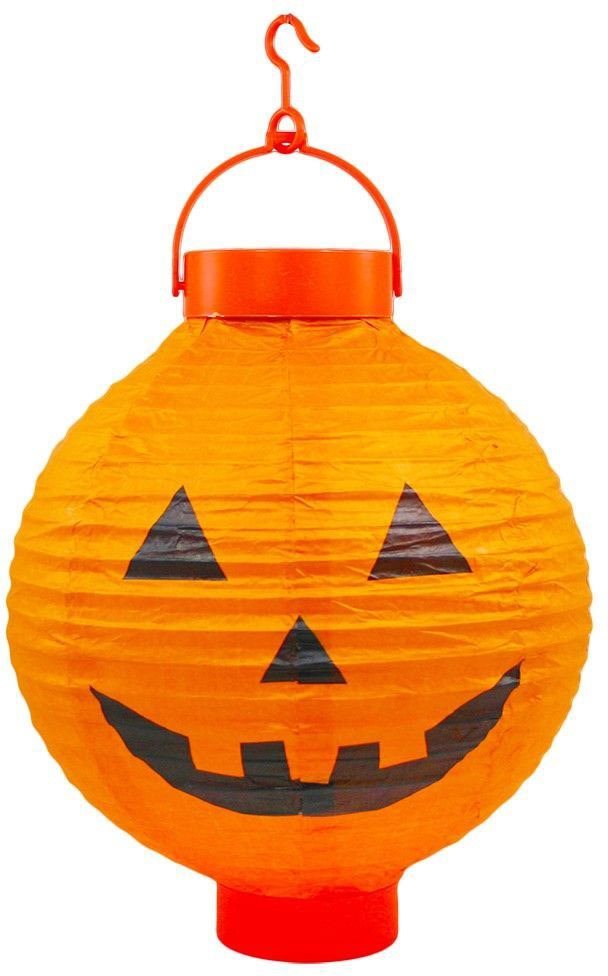Svítící lampion s motivem dýně - halloween - 28 cm