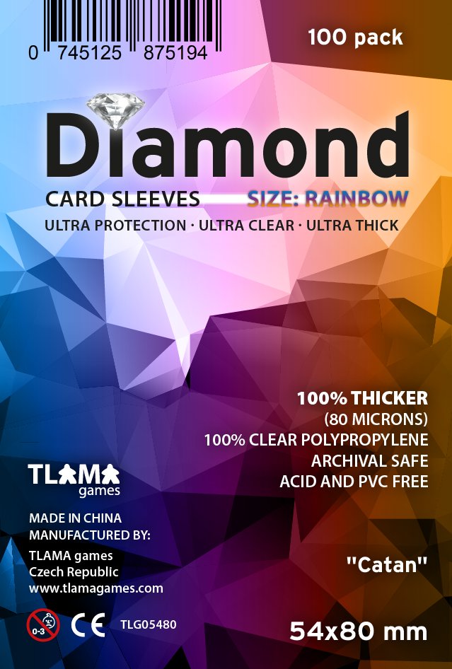TLAMA games Obaly na karty Diamond Rainbow: Catan, 200 ks, 54 × 80 mm