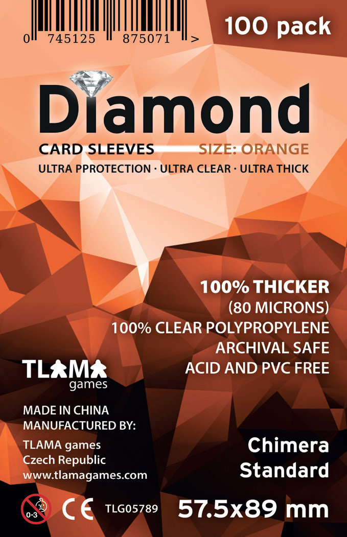 TLAMA games Obaly na karty Diamond Orange: Chimera Standard, 200 ks, 57,5 × 89 mm