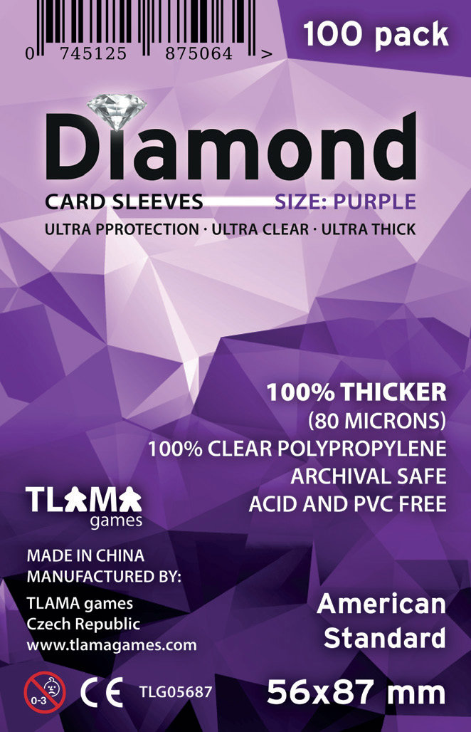 TLAMA games Obaly na karty Diamond Purple: American Standard, 200 ks, 56 × 87 mm