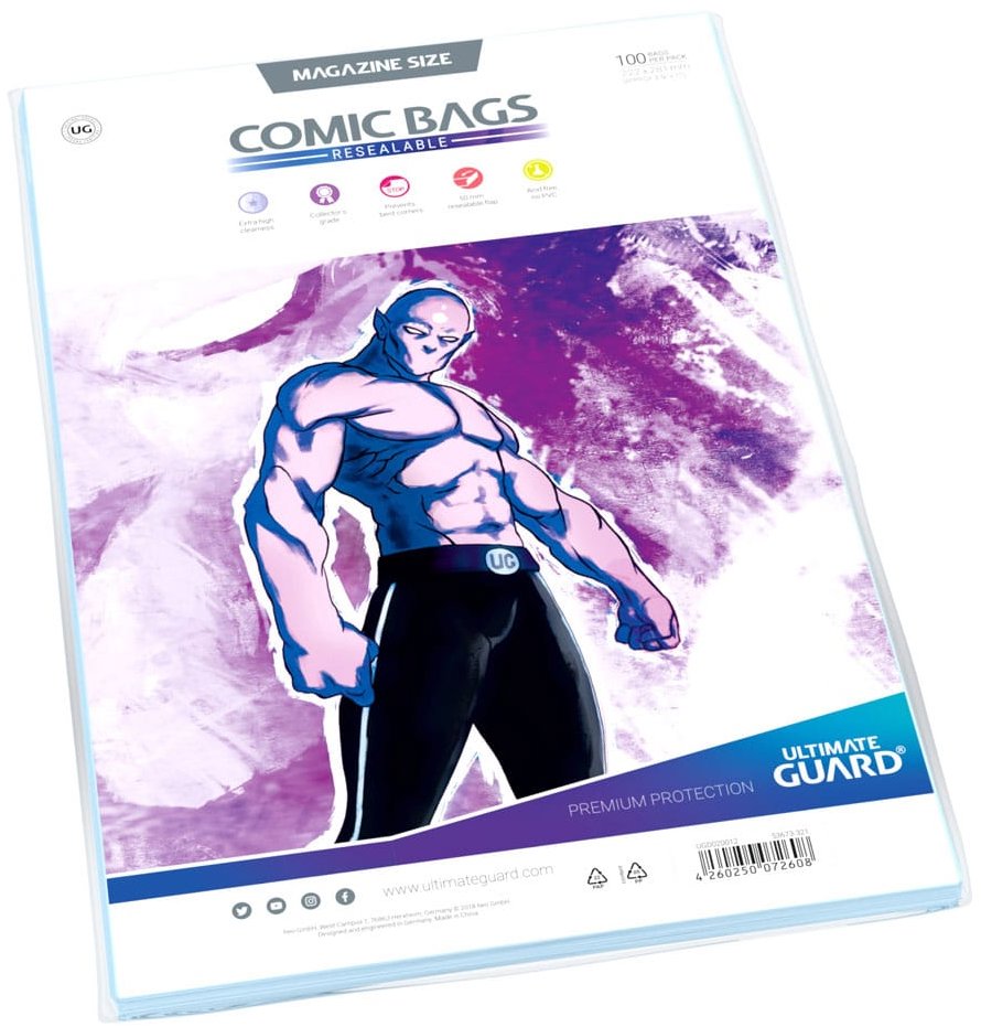Ultimate Guard Ochrana komiksů Comic Bags Resealable, Magazine Size, 100 ks
