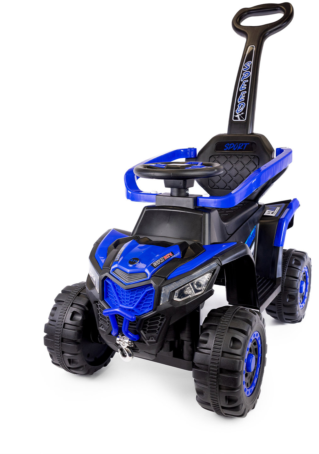 Mamido Speed MT280 Dětské elektrické odrážedlo, autíčko 3 v 1 s vodící tyčí modré