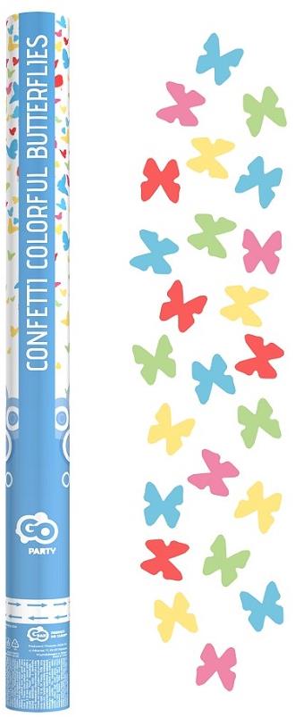 GoDan Vystřelovací konfety 60 cm - barevní motýlci