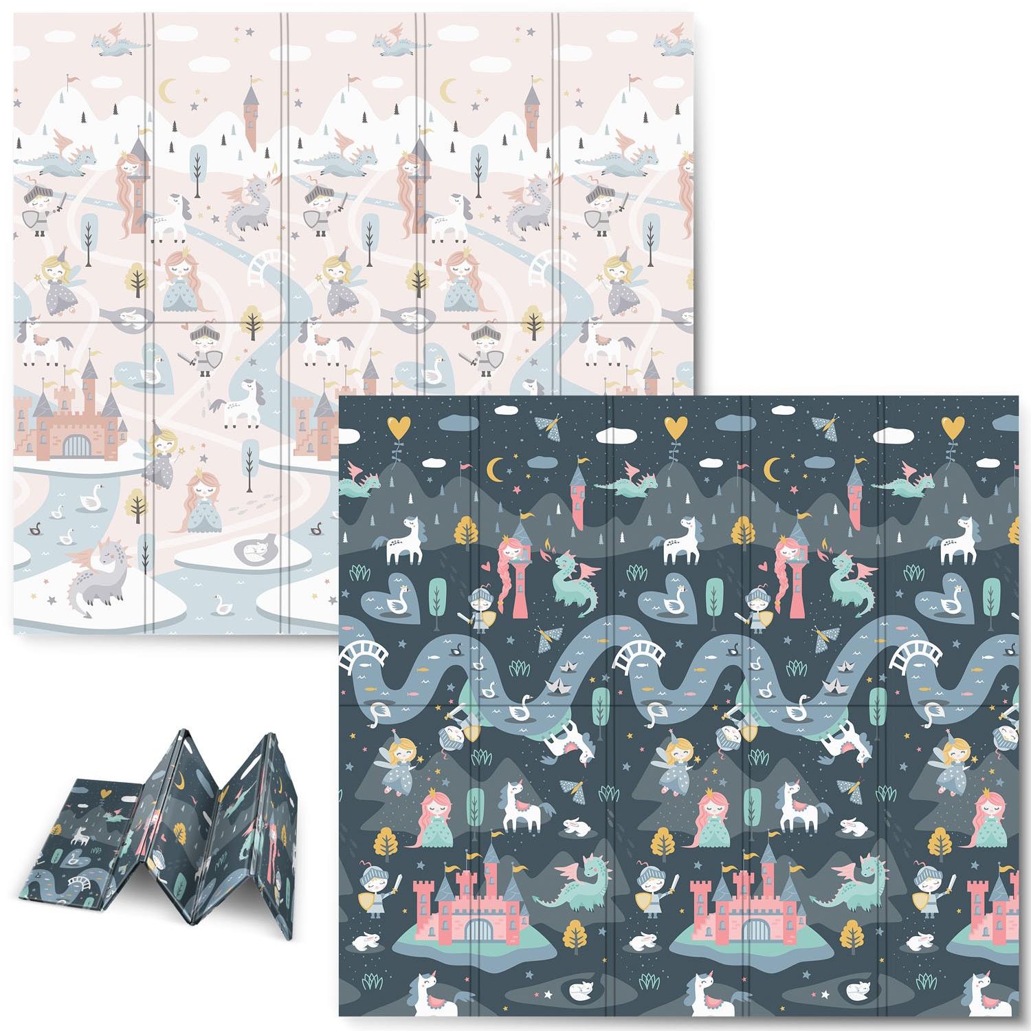 Nukido Skládací pěnová podložka 200 × 180 × 1 cm cesta