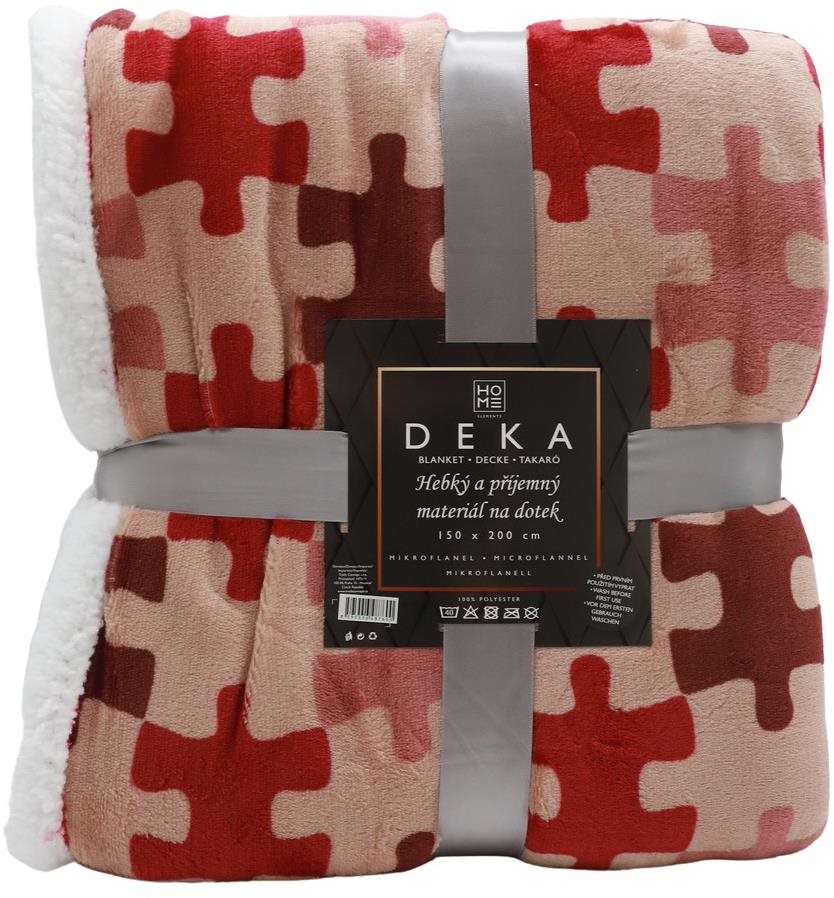 Home Elements Mikroflanelová deka s beránkem Puzzle