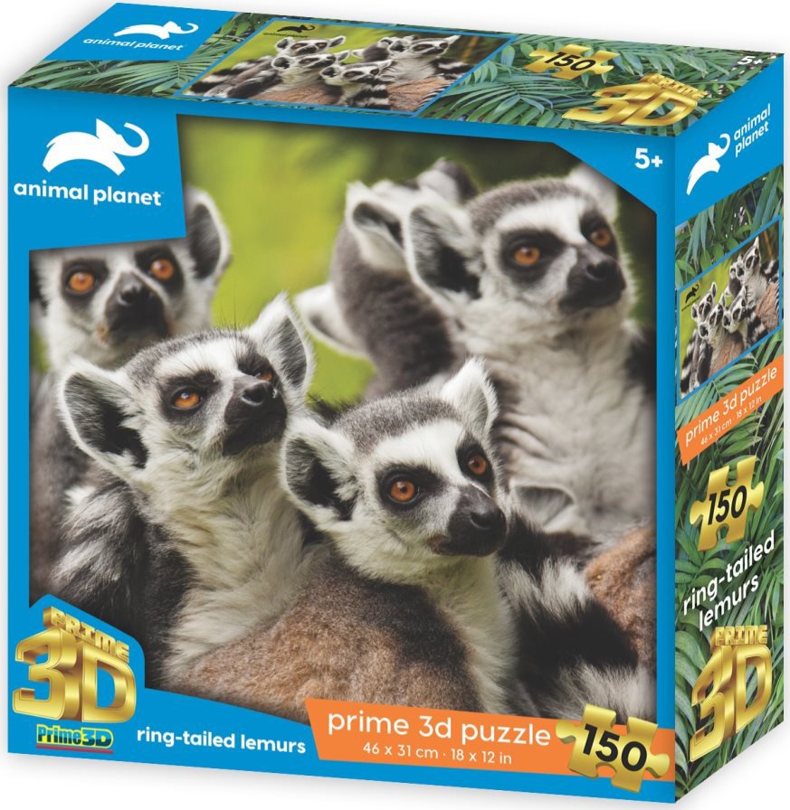 Prime 3D Puzzle s 3D efektem 150 dílků Animal Planet: Lemuři kata