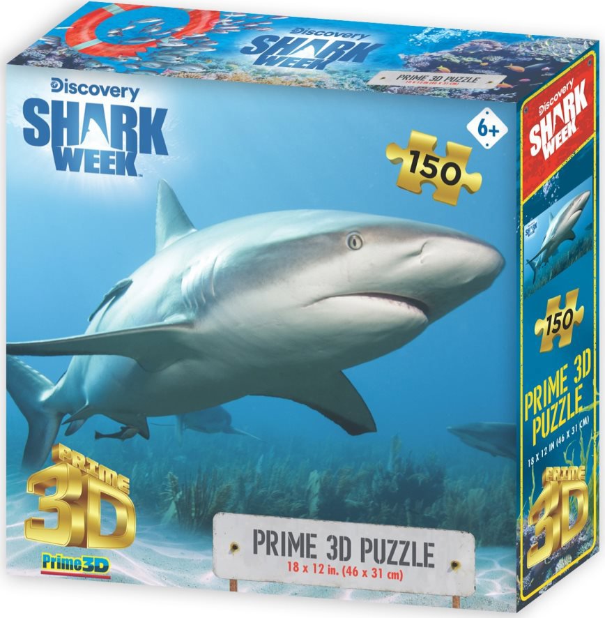 Prime 3D Puzzle s 3D efektem 150 dílků Discovery: Shark Week (Žraločí týden)