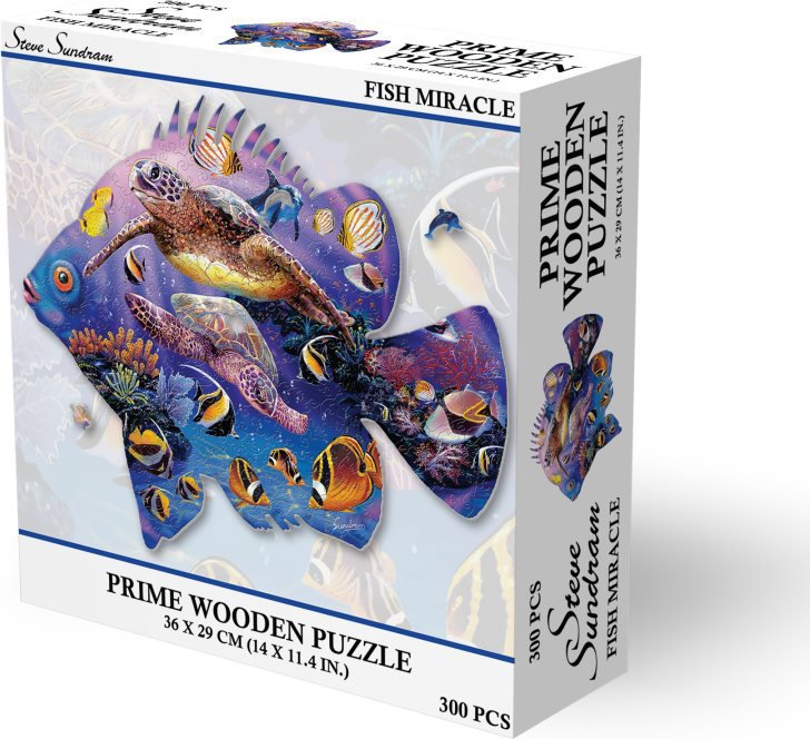 Dřevěné puzzle Prime 3D 300 dílků Rybí zázrak