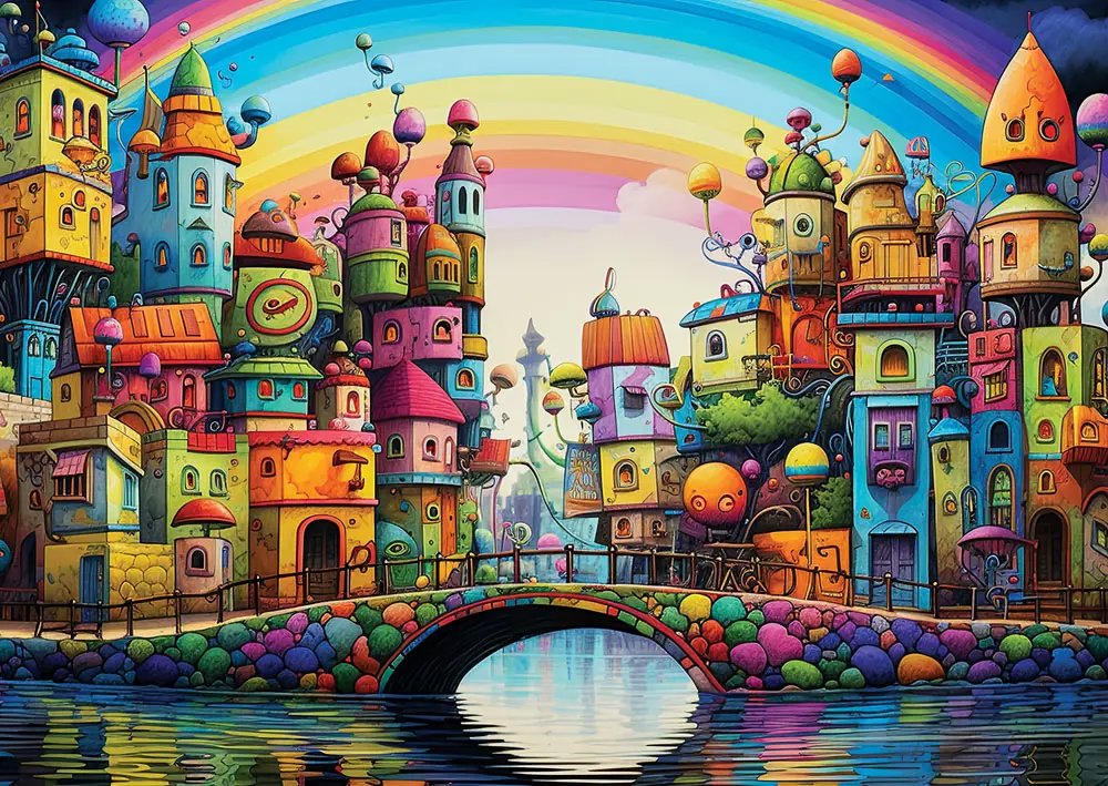 YAZZ Puzzle Duhové město 1000 dílků