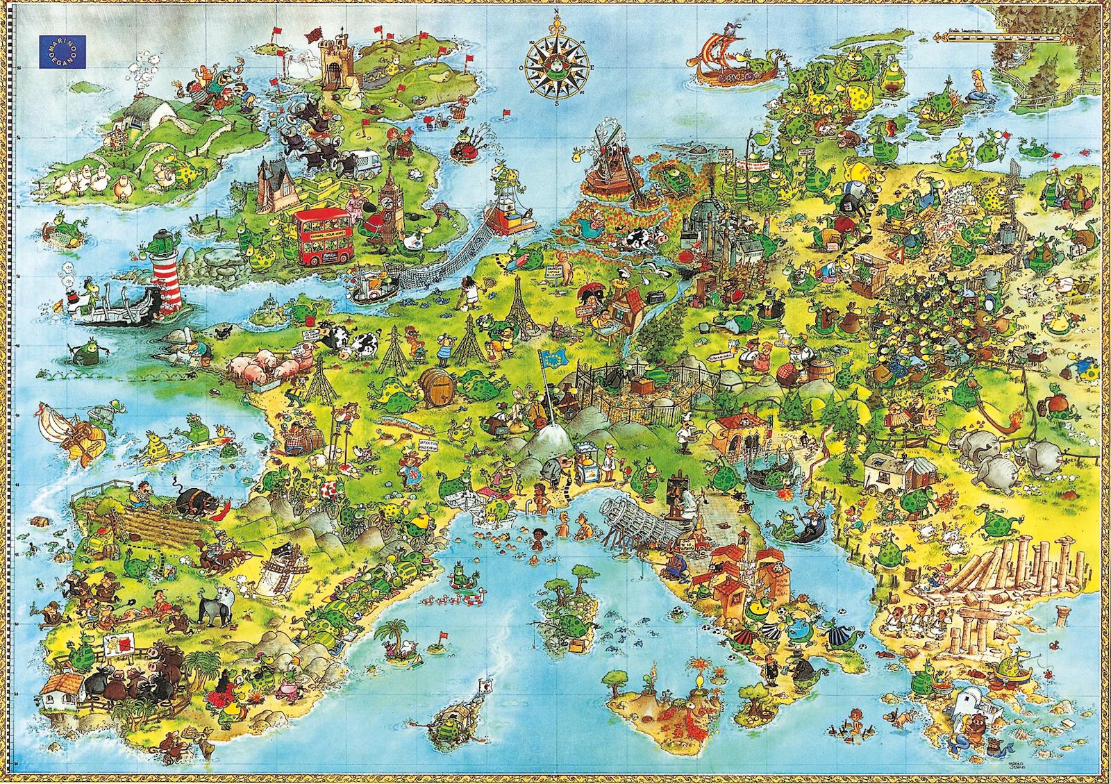 HEYE Puzzle Draci - Mapa Evropy 4000 dílků