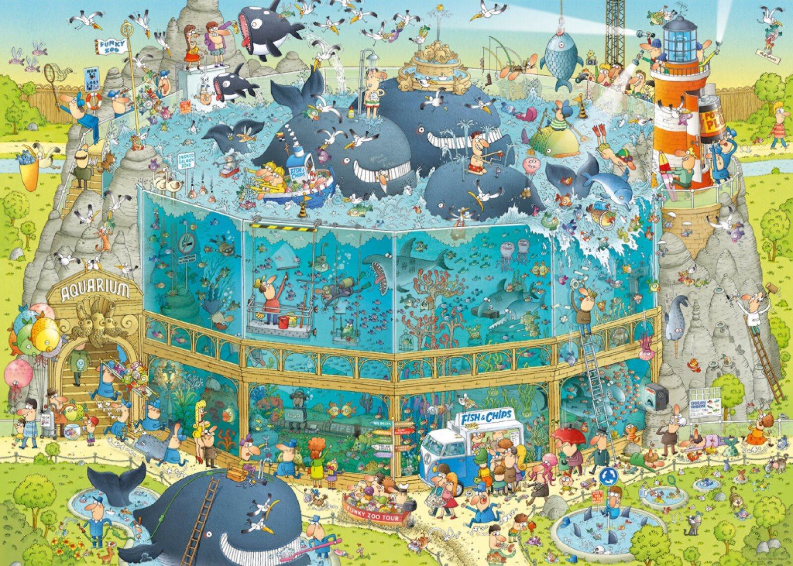 HEYE Puzzle Šílená Zoo: Expozice Oceán 1000 dílků