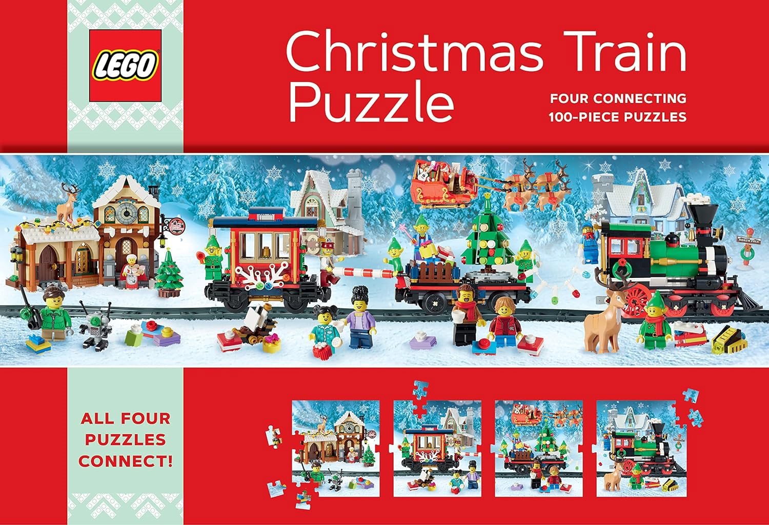 Chronicle Books LEGO® Vánoční vlak 4 × 100 dílků