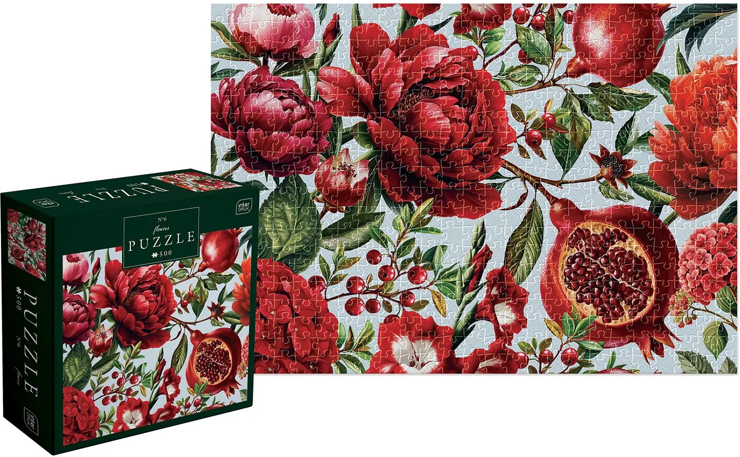 Interdruk Flowers: Červené květy 500 dílků