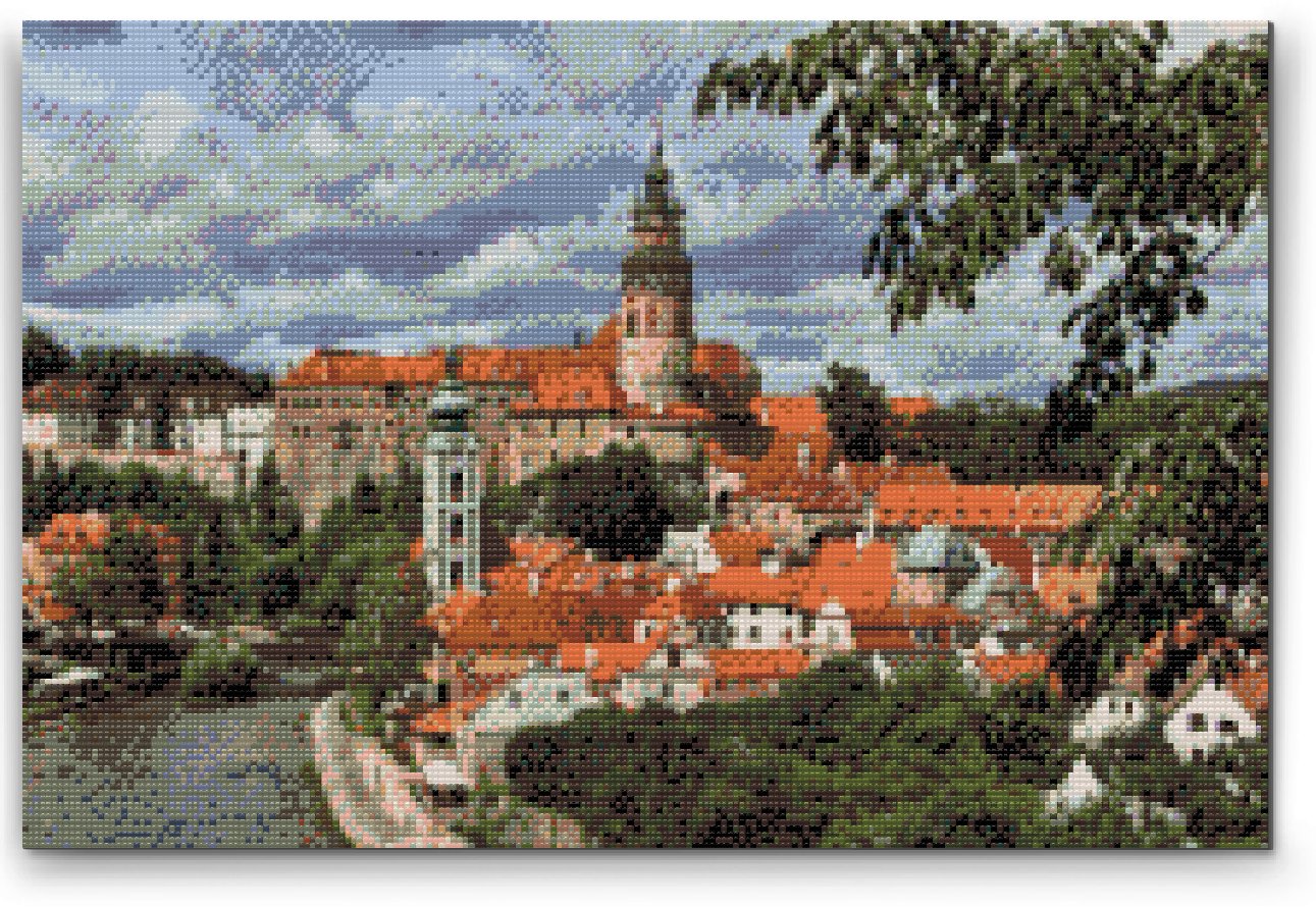 Painting Queens Diamantové malování Český Krumlov 1, 60 × 80 cm, s rámem, hranaté