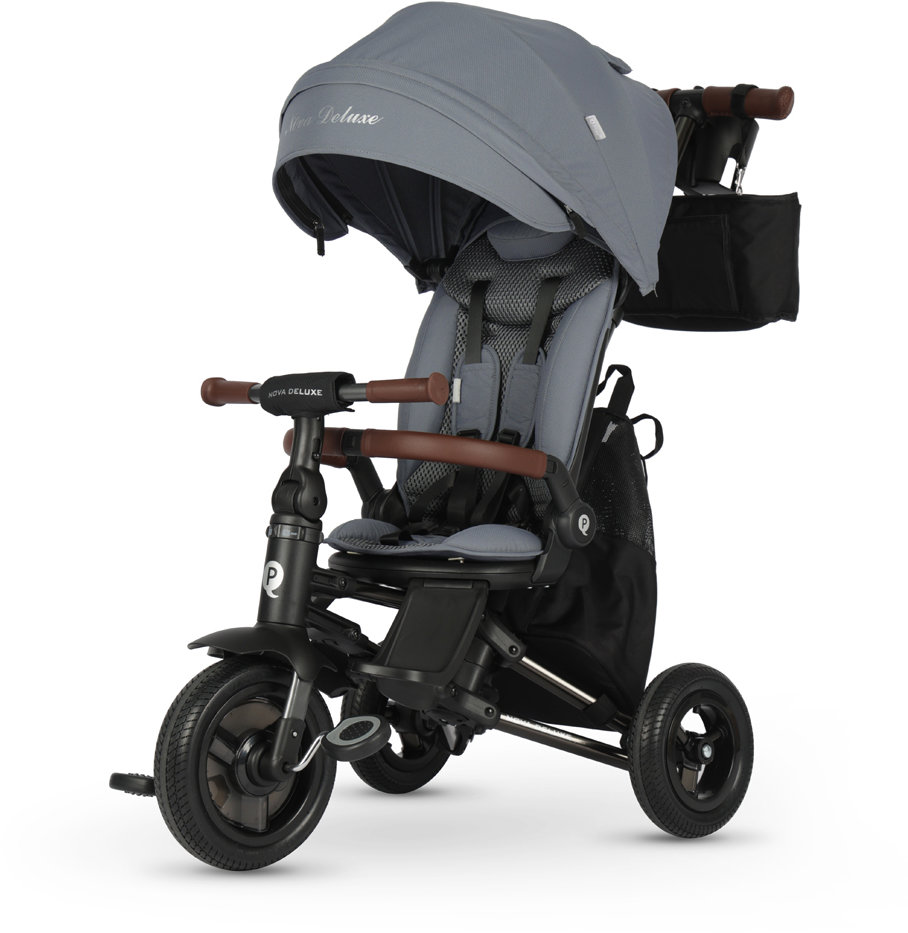 QPLAY Tříkolka Nova Deluxe 5v1 Grey, 10-72 měsíců