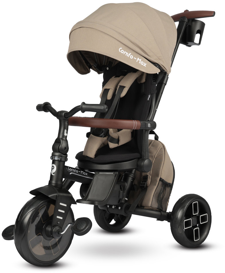 QPLAY Tříkolka Comfo Max Coffee, 7v1, věk 10-72 měsíců
