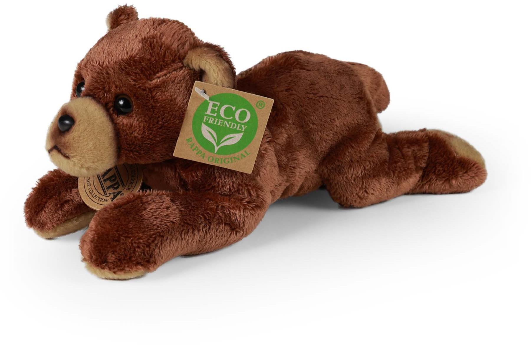 RAPPA Plyšový medvěd ležící 18 cm, Eco-Friendly