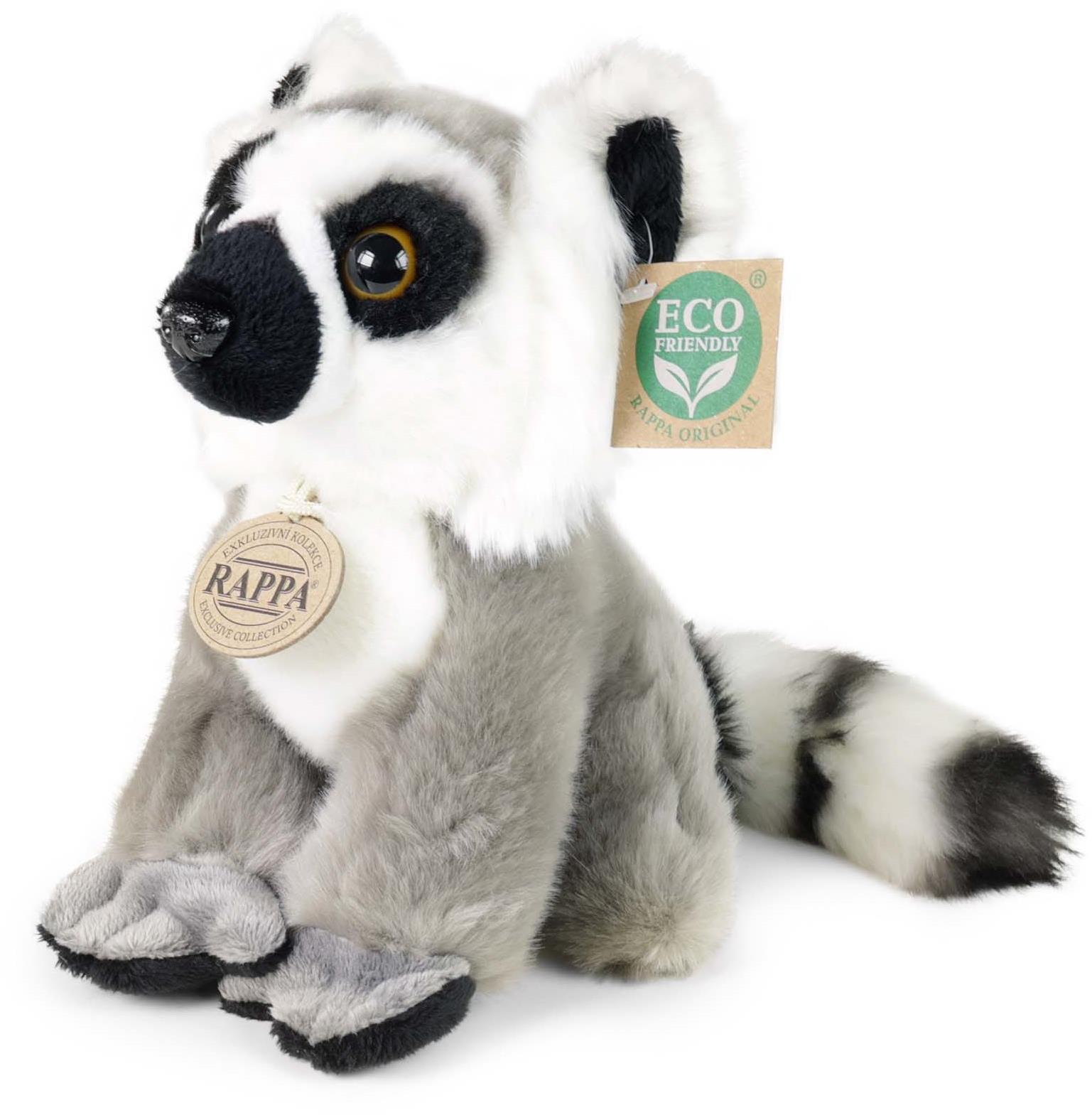 RAPPA Plyšový lemur sedící 18 cm, Eco-Friendly
