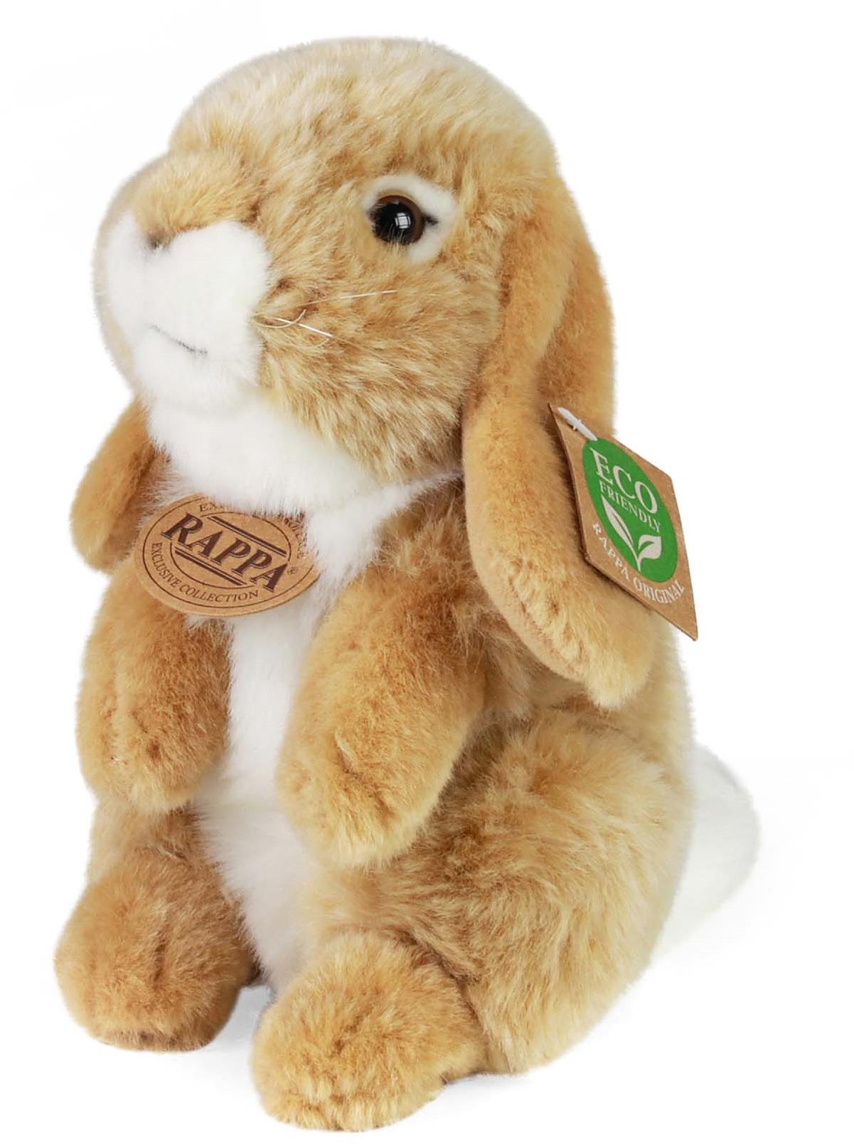 RAPPA Plyšový králík béžový stojící 18 cm, Eco-Friendly