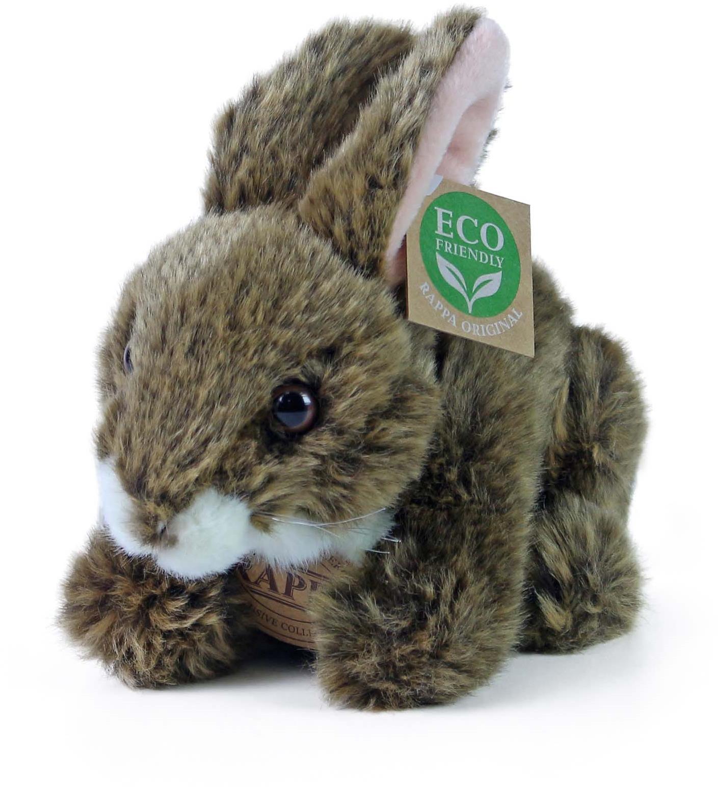 RAPPA Plyšový králík hnědý ležící 17 cm, Eco-Friendly