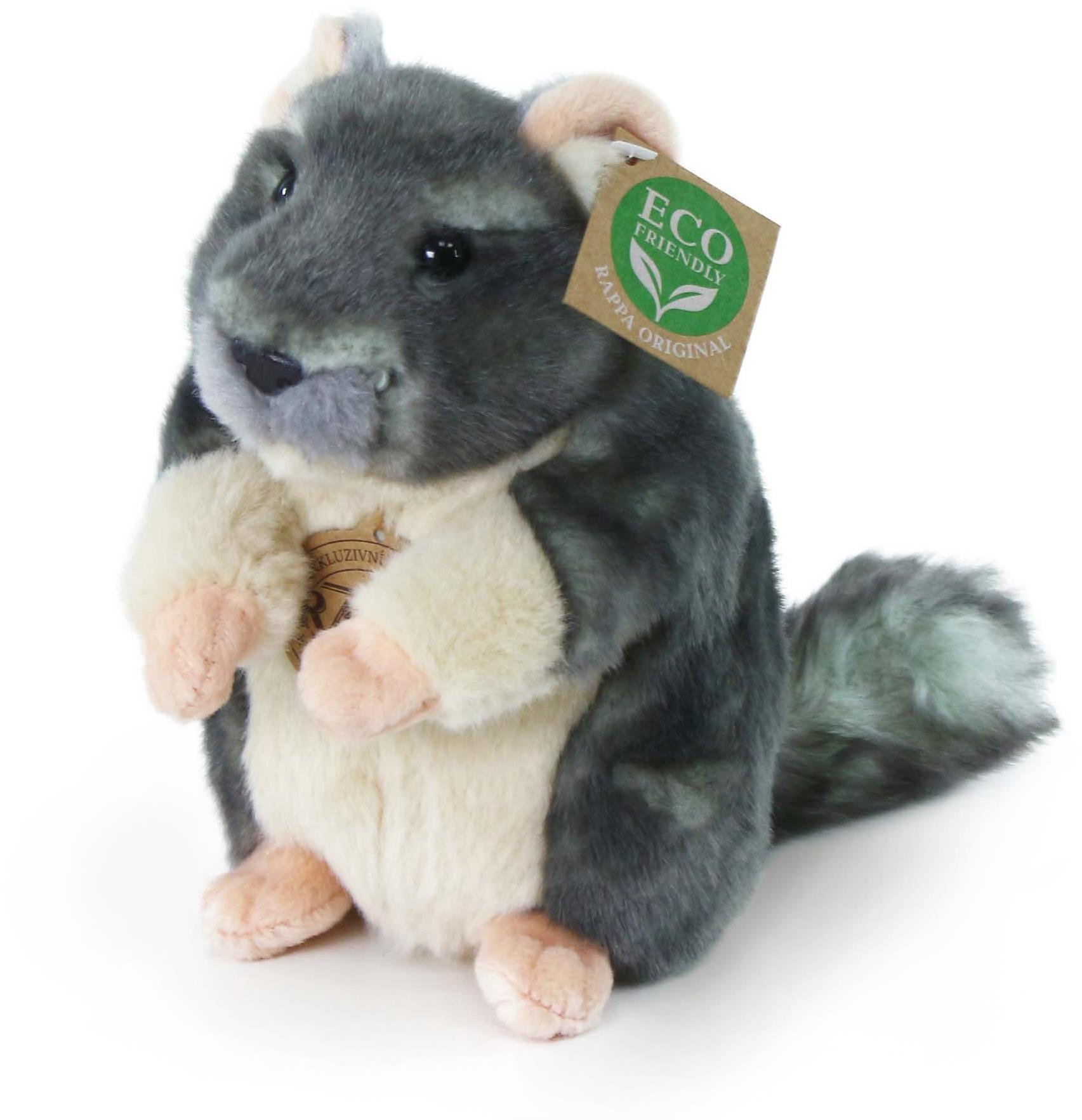RAPPA Plyšová činčila stojící 15 cm, Eco-Friendly