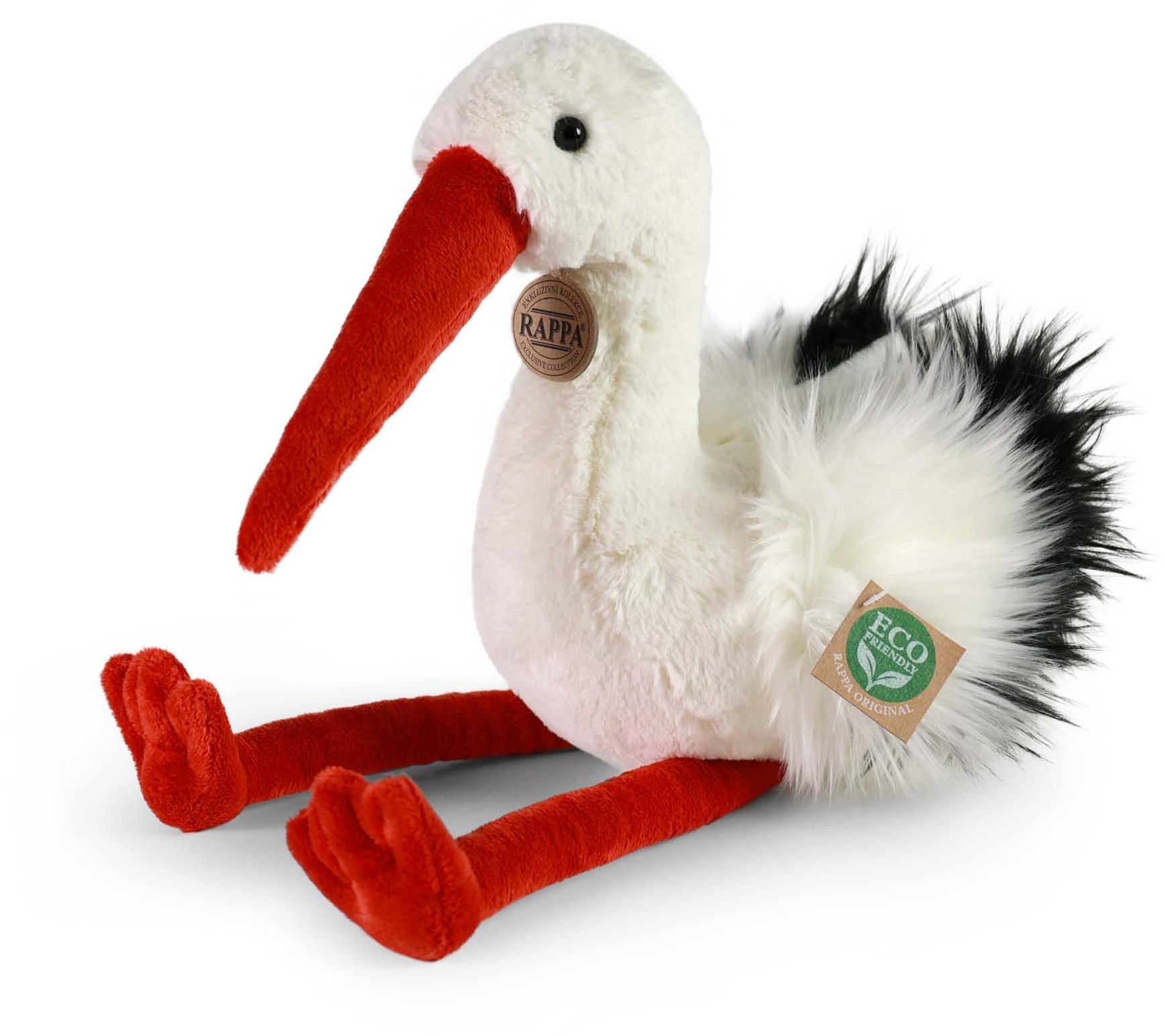 RAPPA Plyšový pták čáp 39 cm, Eco-Friendly