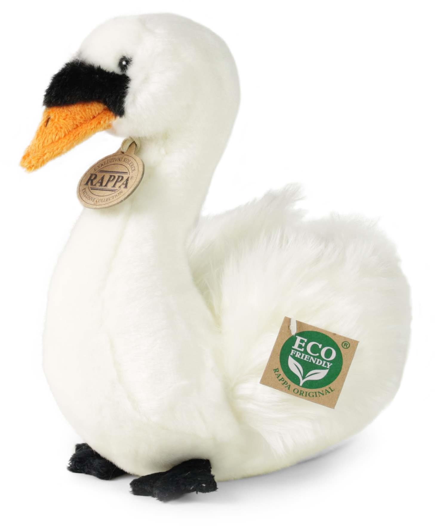 RAPPA Plyšový pták labuť sedící 23 cm, Eco-Friendly