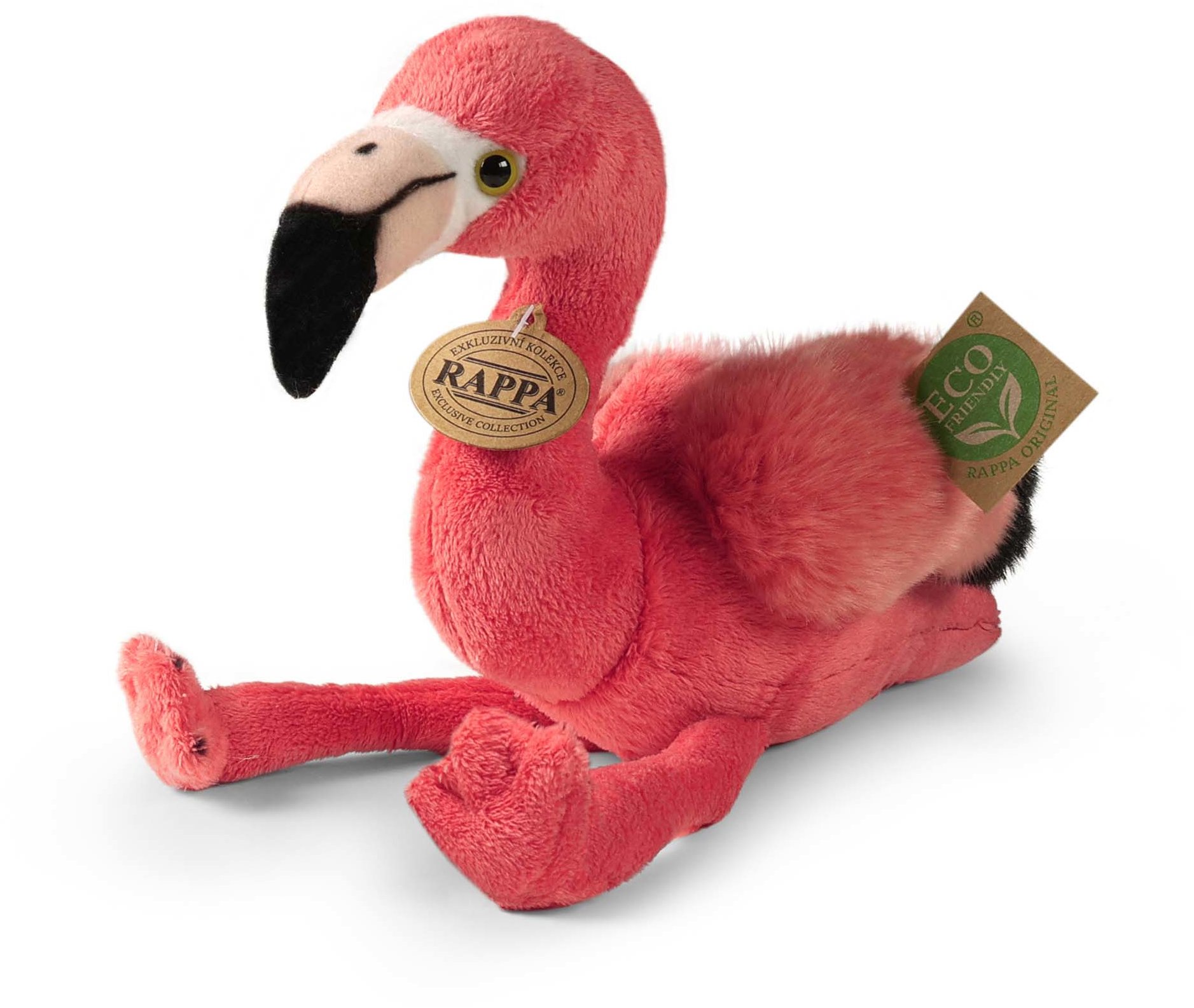 RAPPA Plyšový pták plameňák 23 cm, Eco-Friendly