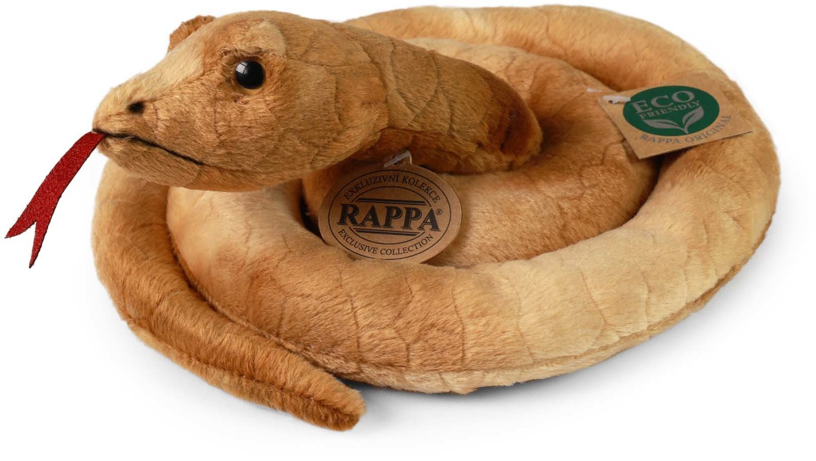 RAPPA Plyšový had hnědý 90 cm, Eco-Friendly