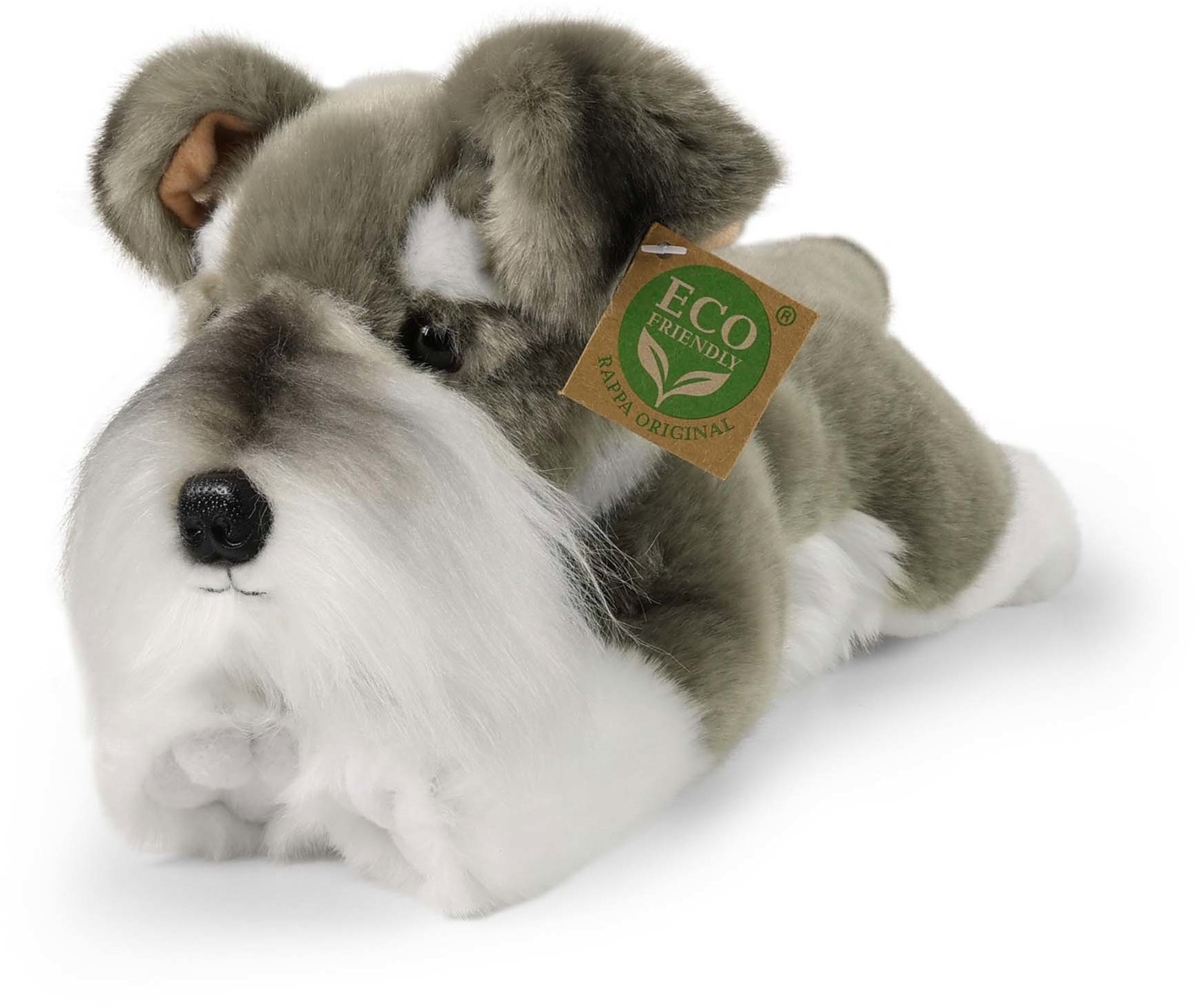 RAPPA Plyšový pes knírač ležící 31 cm, Eco-Friendly