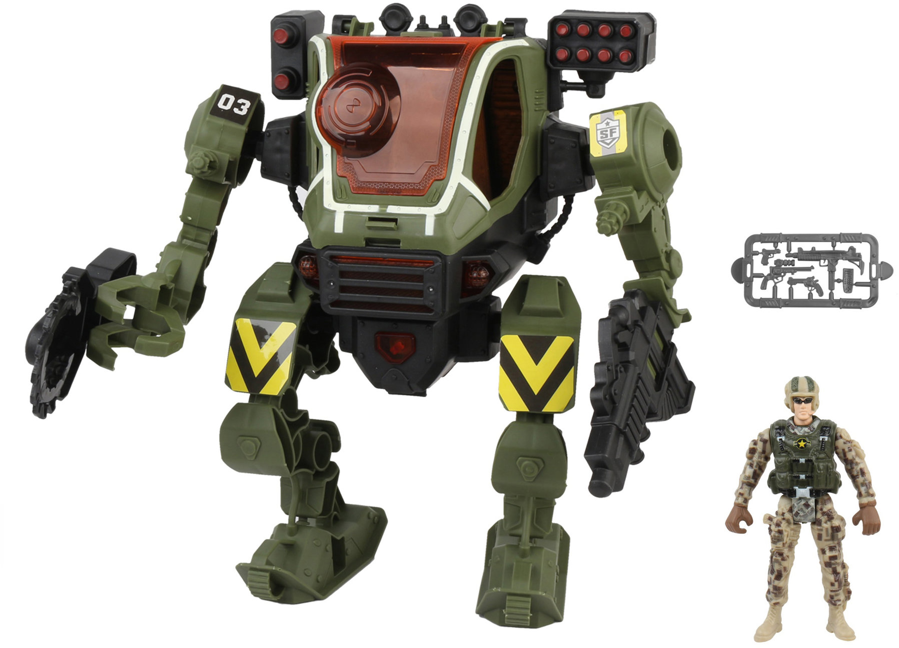 Wiky Robot bojový Mecha vojenský s efekty set 26 cm