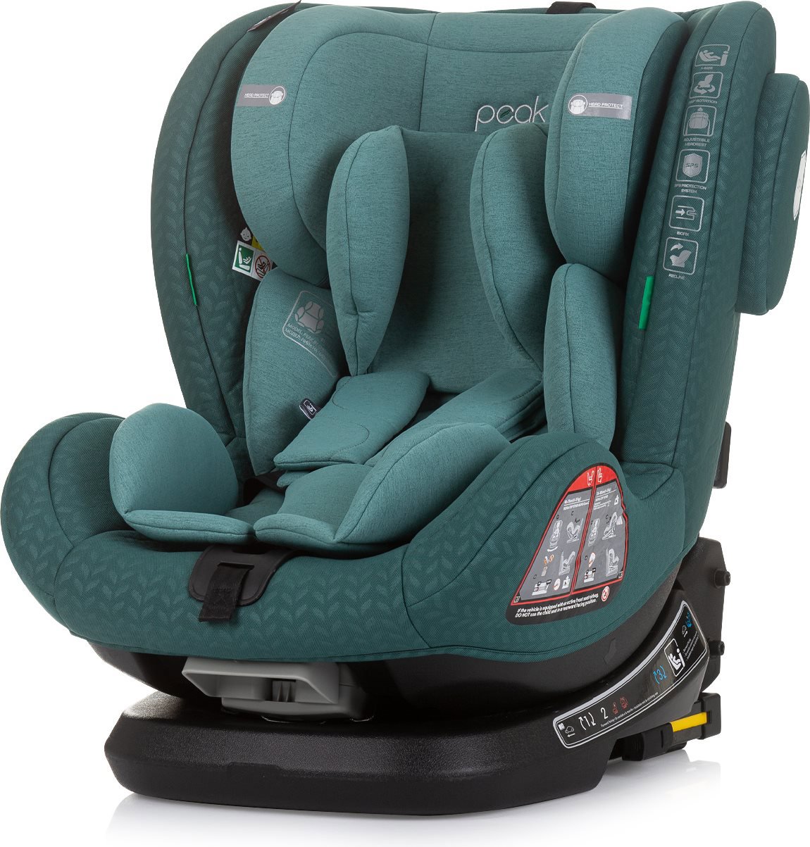 CHIPOLINO Peak i-Size 40 - 150 cm, Isofix 360 Pastel Green