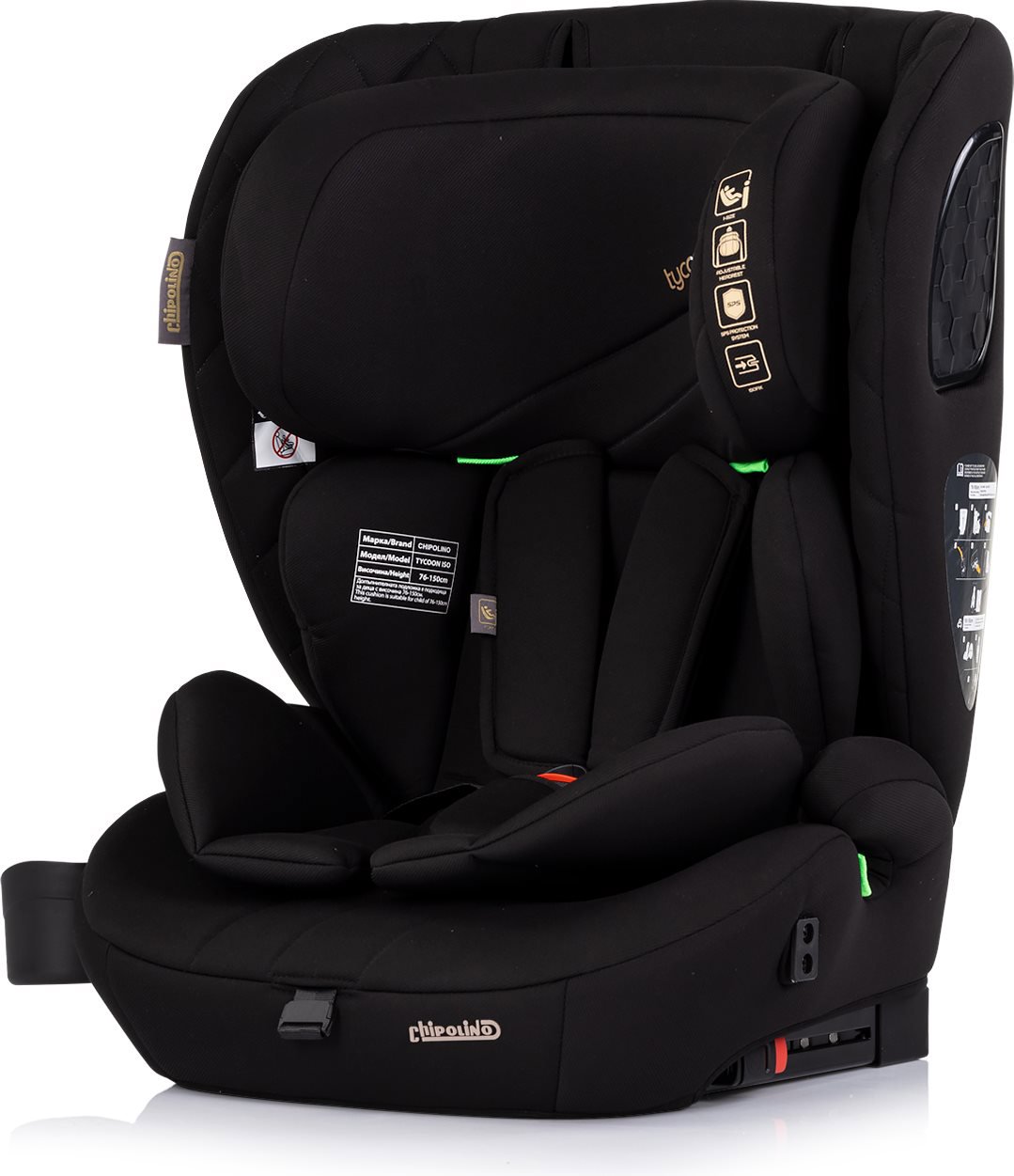 CHIPOLINO Tycoon i-Size 76 - 150 cm, Isofix Blackberry
