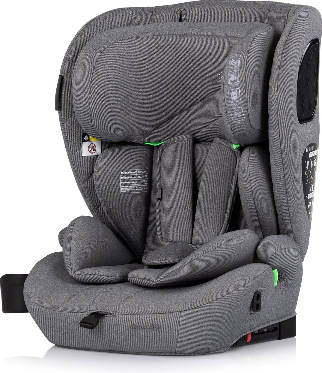 CHIPOLINO Tycoon i-Size 76 - 150 cm, Isofix Cloud grey