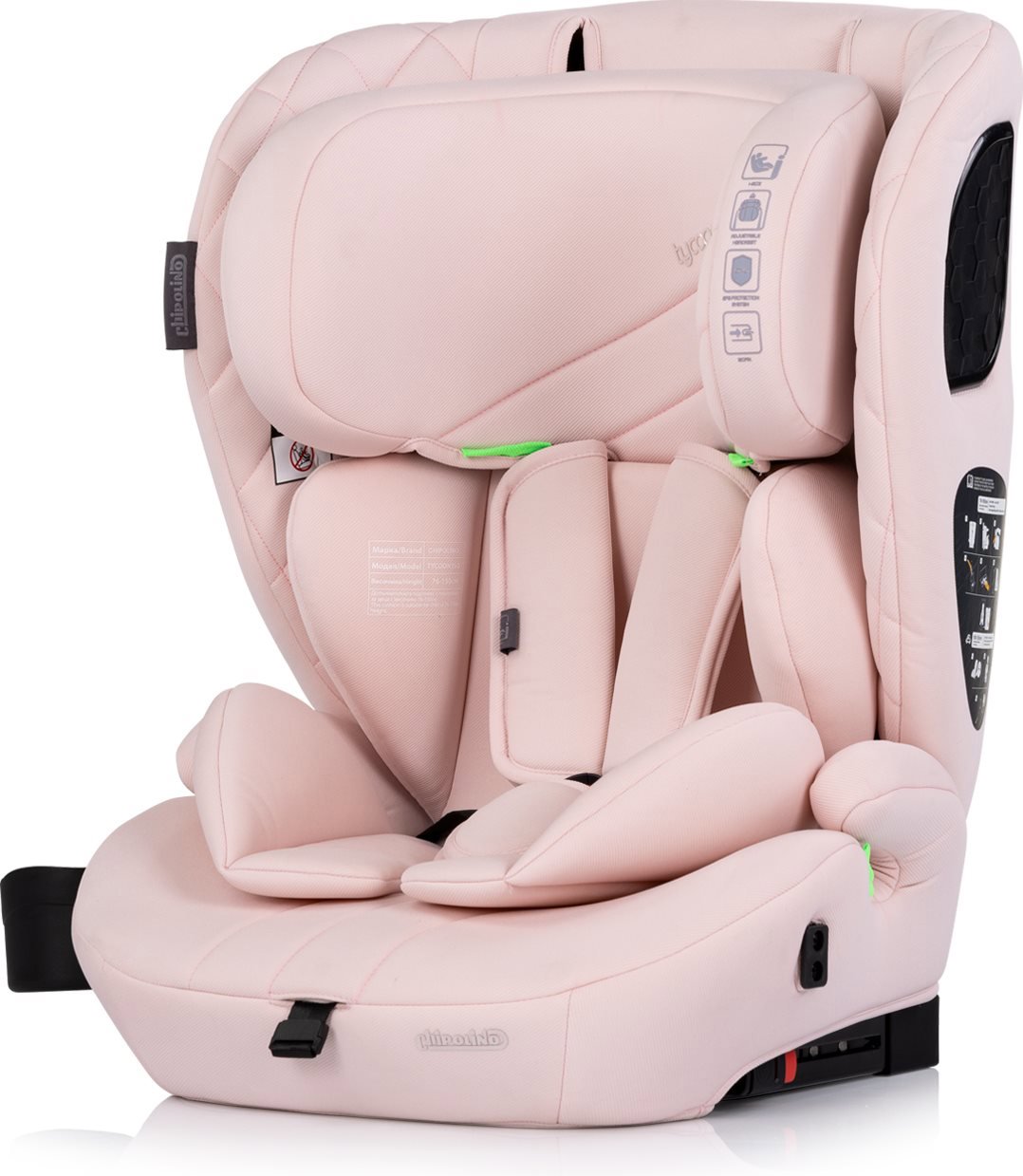 CHIPOLINO Tycoon i-Size 76 - 150 cm, Isofix Pink Marshmallow