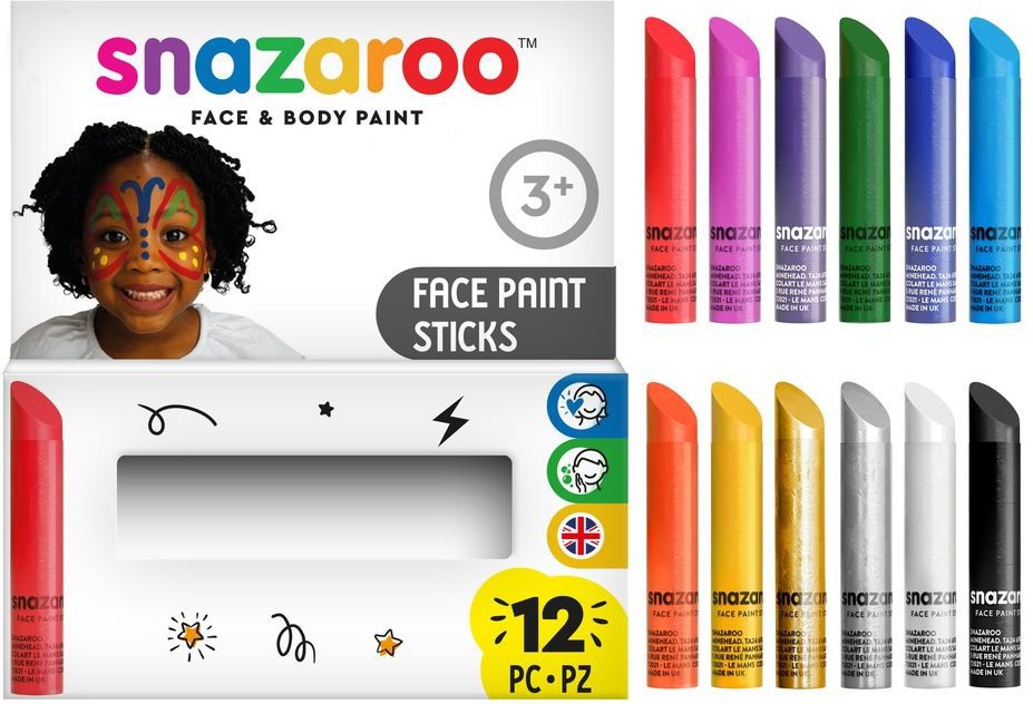 Snazaroo Face Paint Sticks, 12 ks