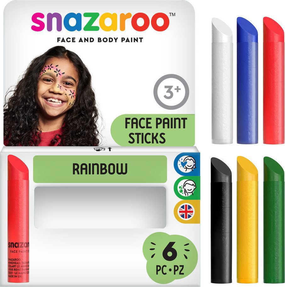 Snazaroo Face Paint Sticks Rainbow,6 ks