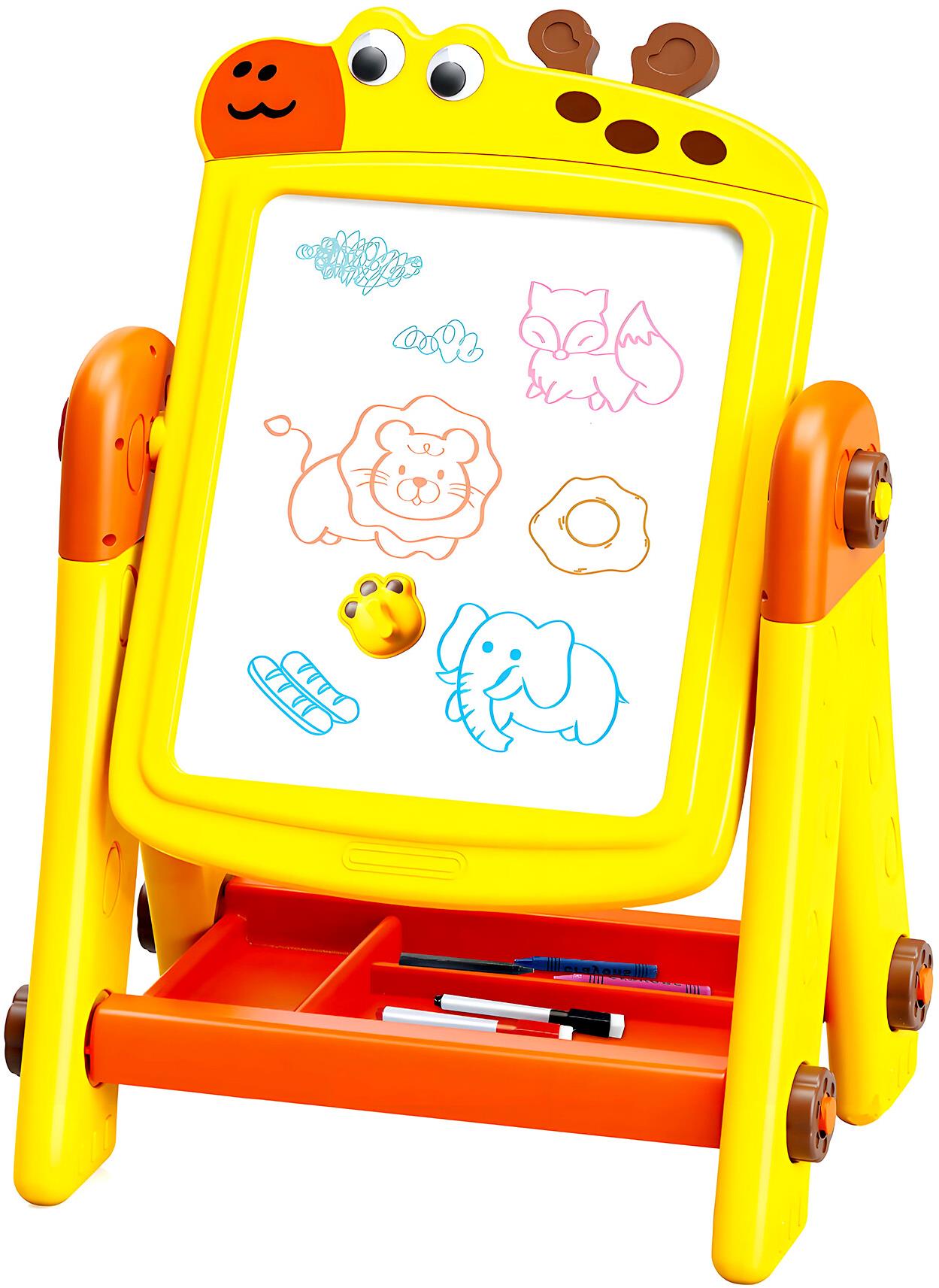 Aga4Kids Dětská tabule na fixy 2v1 žlutá