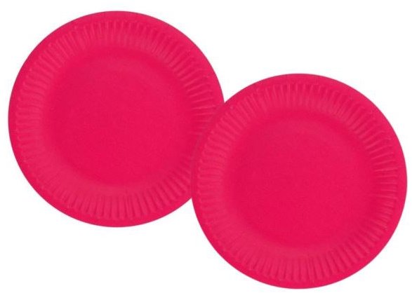 GODAN Papírový talíř tmavě růžový 18 cm, 12 ks