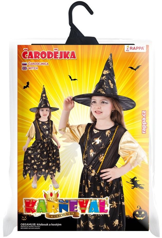 Kostým čarodějnice zlatá M