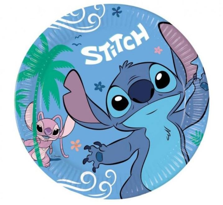 GoDan Papírové talíře Stitch a Angel 23 cm, 8 ks
