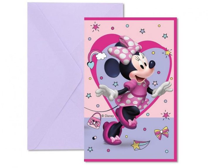 GoDan Pozvánky na narozeniny - myška Minnie “Minnie Happy Helpers“ 6 ks