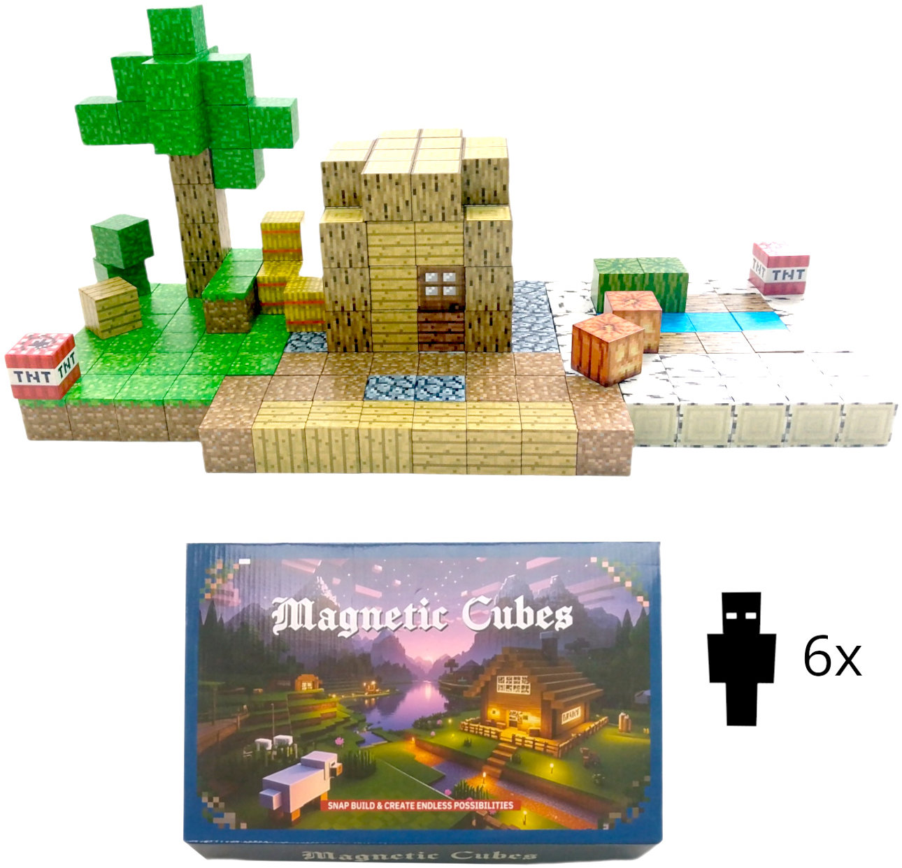 Toybit Magnetická stavebnice Minecraft Block World TNT building 198 ks