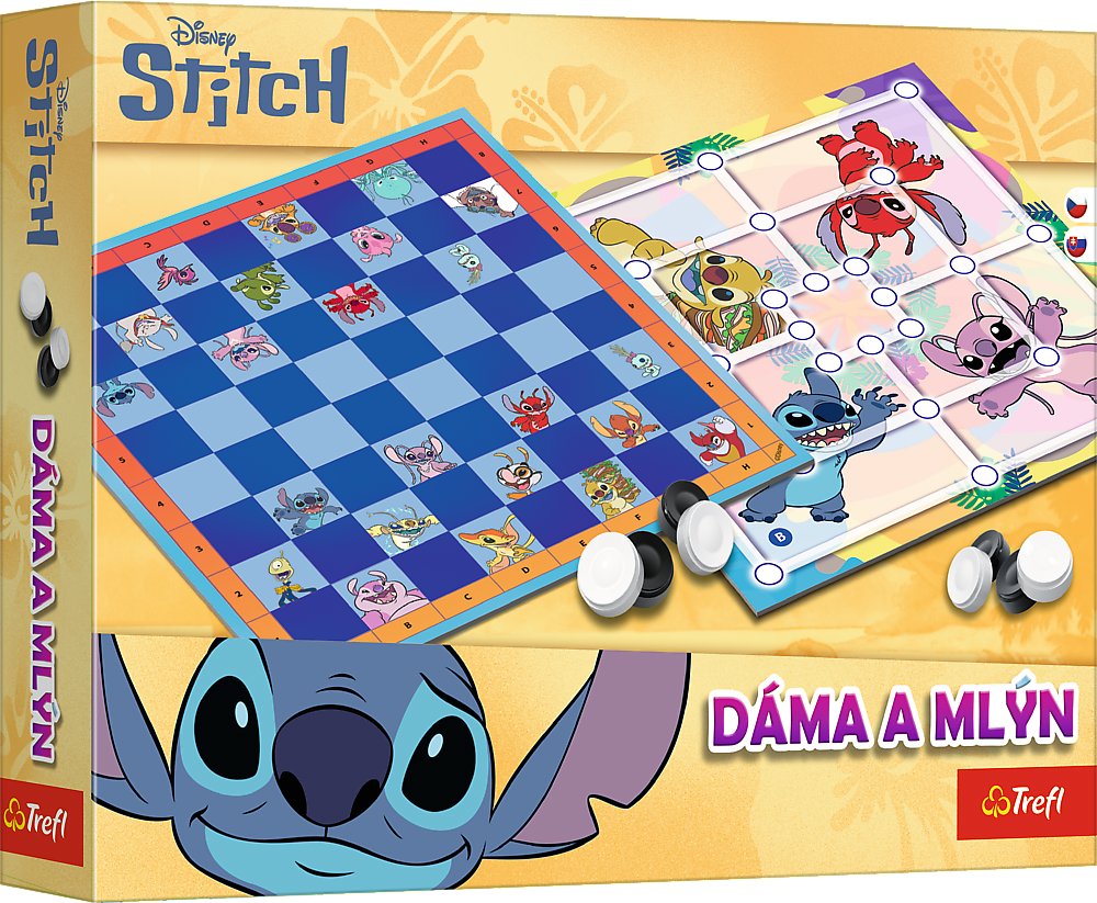 Trefl Hra Dáma a Mlýn - Lilo a Stitch