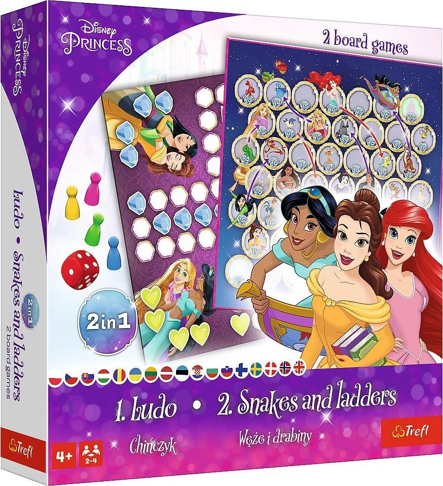 TREFL Disney princezny, 2v1: Člověče, nezlob se a Hadi a žebříky