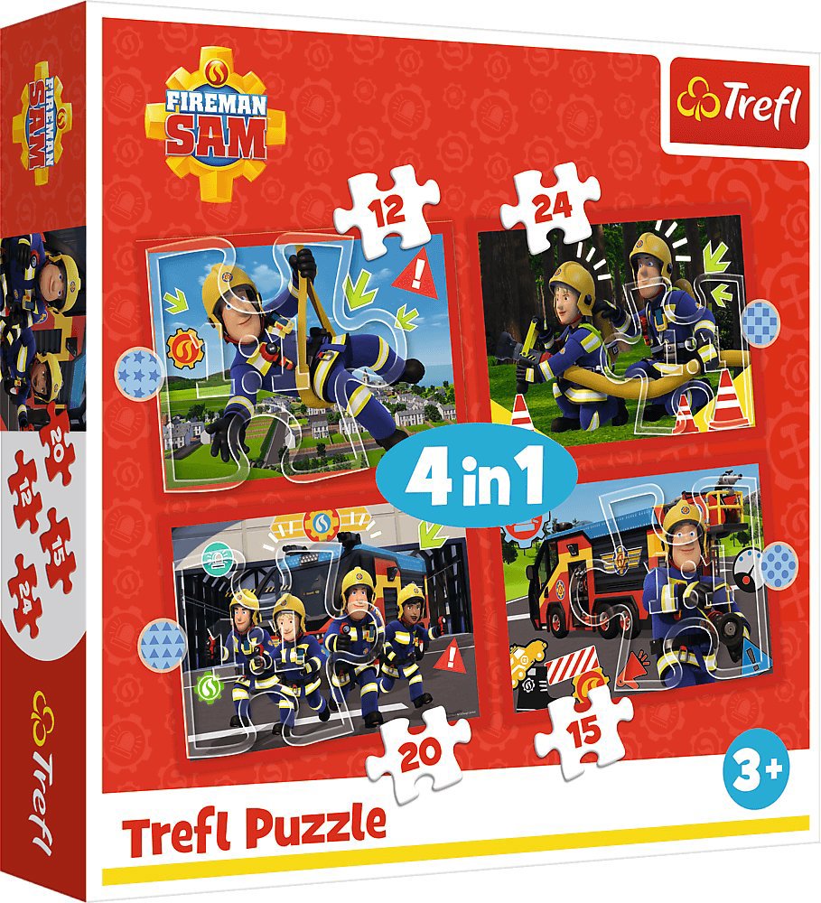 Trefl Puzzle 4 v 1 Dobrodružství Požárníka Sama 12, 15, 20, 24 dílků